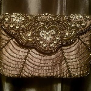 Gray Beaded Clutch Charming Charlie RSVP